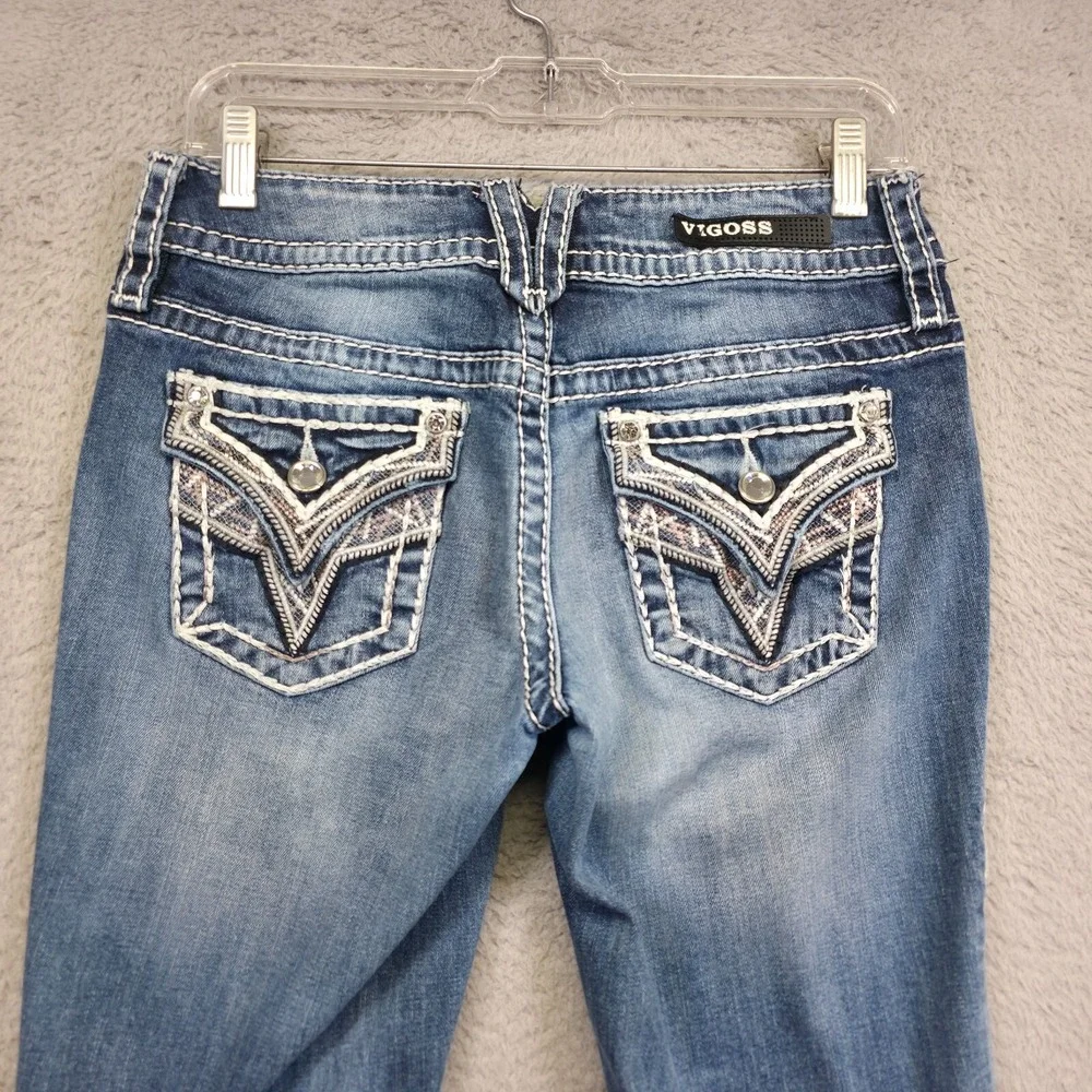 Vigoss‎ Jeans Womens 4 The New York Capri Low Rise Y2K Medium Wash Denim Stretch